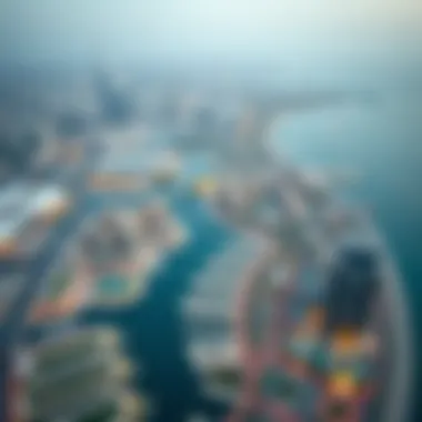 Aerial view of Business Bay showcasing its vibrant skyline and waterways