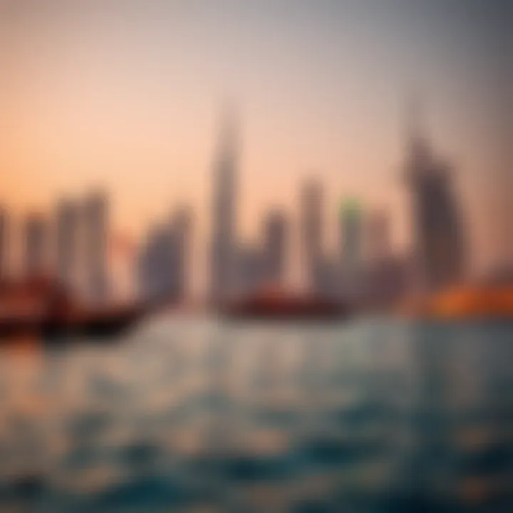 Scenic view of Dubai's skyline from the water