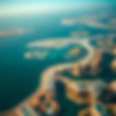 The Iconic Palm Jumeirah from Above Aerial view of Palm Jumeirah