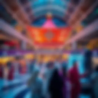 Vibrant cultural events taking place in the mall's atrium
