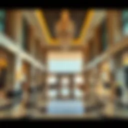 Luxurious hotel lobby showcasing modern design
