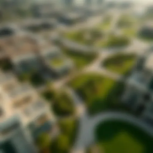 Aerial View of Al Liwan Aerial view of Al Liwan showcasing modern architecture and green spaces