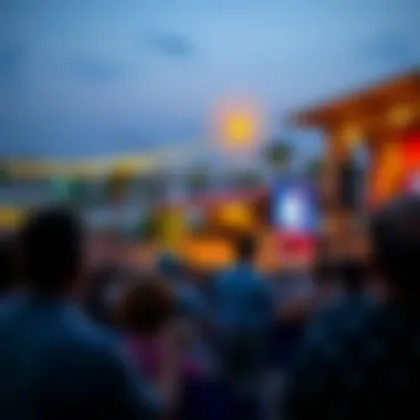 Cultural Festivities at the Open Theatre Audience engaged in an open-air performance, immersed in cultural festivities