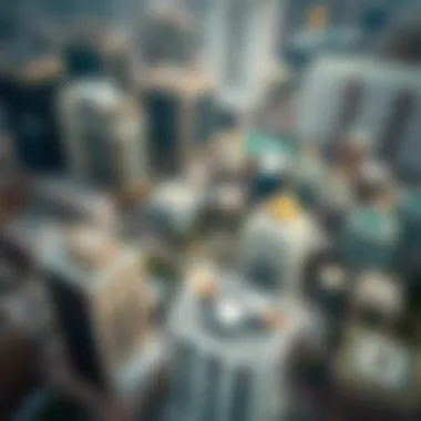 Architectural Marvels from Above Aerial view showcasing the Opera District's unique architectural layout