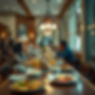 Diners enjoying a traditional breakfast in a local Dubai restaurant