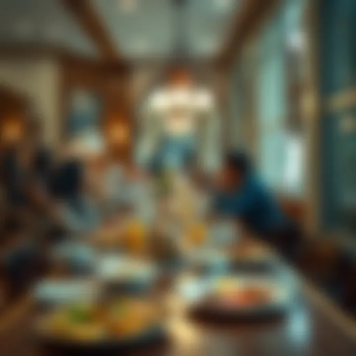 Diners enjoying a traditional breakfast in a local Dubai restaurant