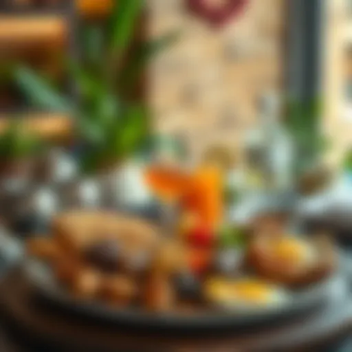 A vibrant spread of traditional Emirati breakfast dishes