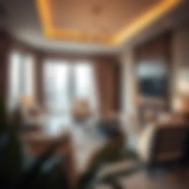 Spacious Living Area in Al-Worood Apartments Luxurious two-bedroom apartment living space