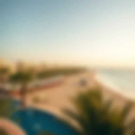 Panoramic view of Umm Al Quwain Beach Resort showcasing the serene coastline