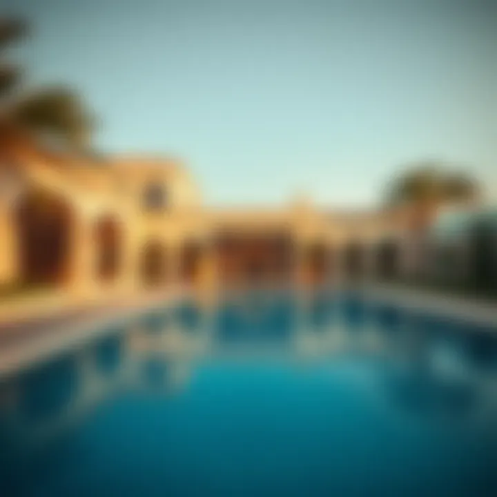 Stunning swimming pool area of a villa
