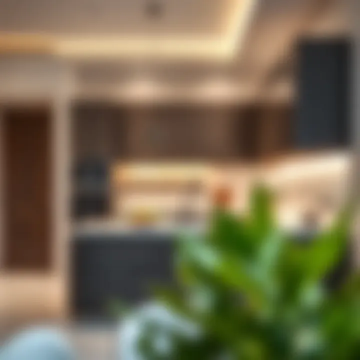 Modern kitchen design in a villa