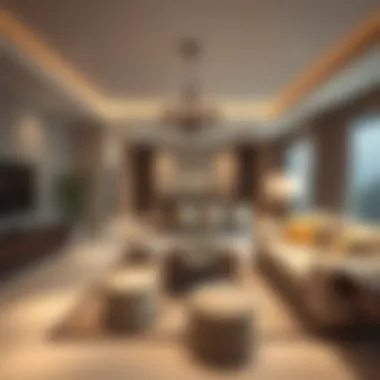 Spacious interior living area of a villa
