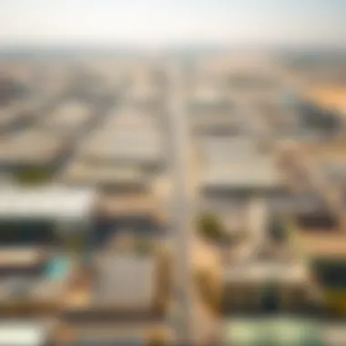 Aerial View of Al Quoz Warehouse District Aerial view of warehouse district in Al Quoz