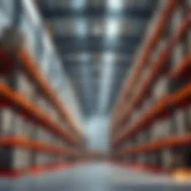 Modern warehouse interior with storage racks