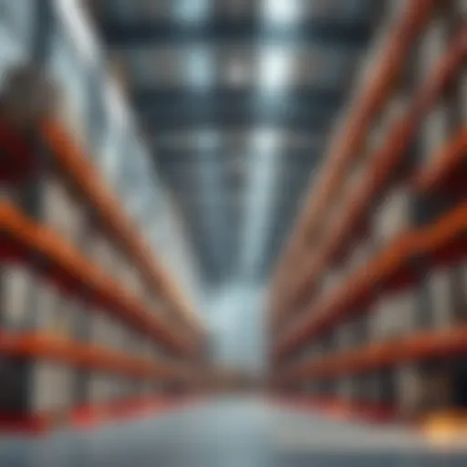 Modern warehouse interior with storage racks