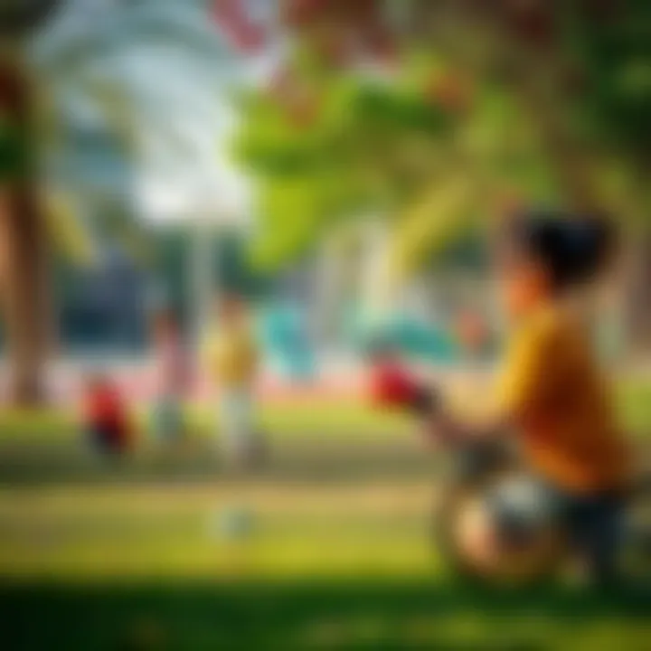 Children enjoying recreational activities at Zaabel Park