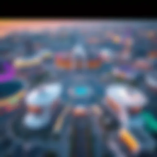 A stunning aerial view of Expo 2020 showcasing the architectural marvels