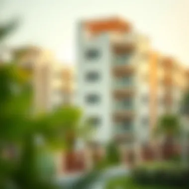 Exterior view of residential buildings in Abu Shagara