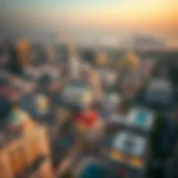 Aerial view of Dubai showcasing diverse architectural styles