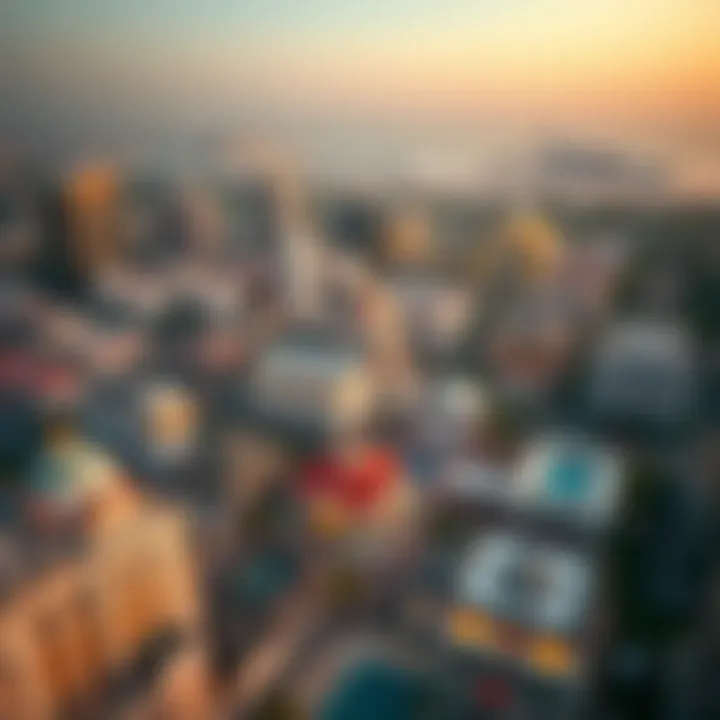 Diverse Architectural Styles in Dubai Aerial view of Dubai showcasing diverse architectural styles