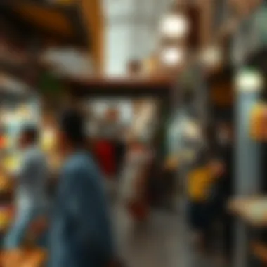 Cultural Integration in Dubai's Community Market Vibrant community market reflecting cultural integration