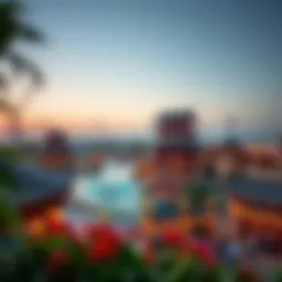 A panoramic view of Global Village showcasing its vibrant cultural attractions