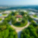 Aerial view of the Green Belt Park showcasing its expansive greenery