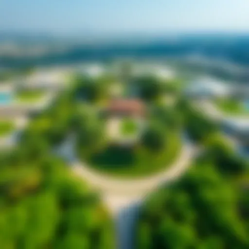 Aerial view of the Green Belt Park showcasing its expansive greenery
