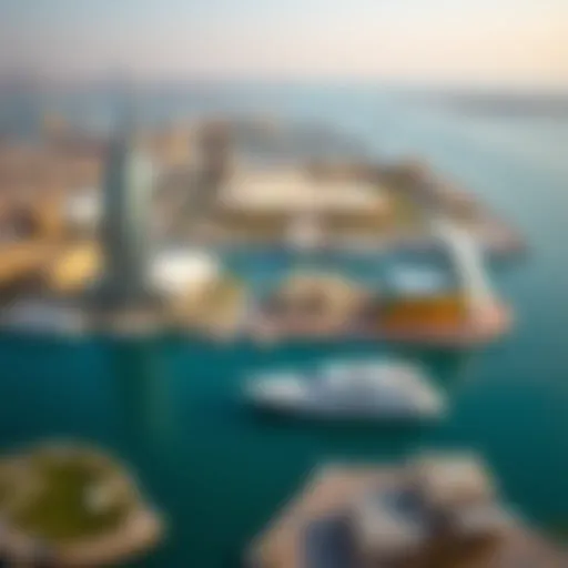 Panoramic view of Dubai Creek Harbour with architectural landmarks