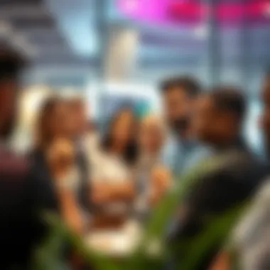 Networking for Job Opportunities in Dubai A group of diverse professionals networking at an event