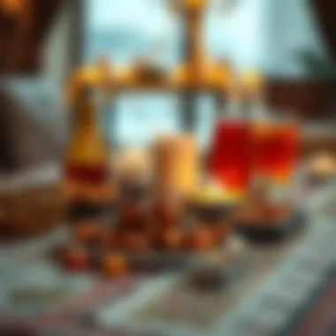A Traditional Iftar Table Traditional iftar setting with dates and beverages
