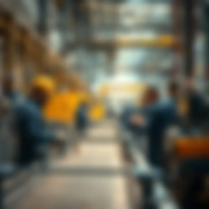 Workers engaged in modern manufacturing processes in Dubai.