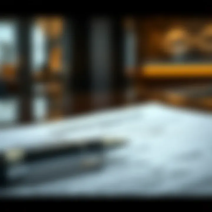 Detailed view of a leasing agreement document