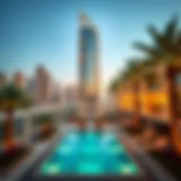 A panoramic view of La Riviera Tower highlighting its architectural design