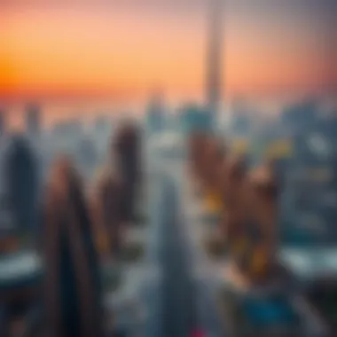 Dubai Skyline and Real Estate Development Dubai skyline showcasing real estate developments