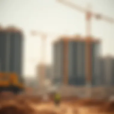 Construction site of a Lootah Properties project