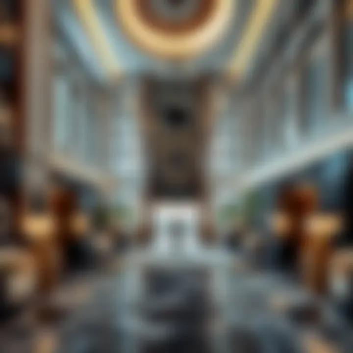 Luxurious interior design of a lobby in Marina Manchester Tower