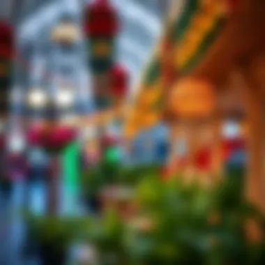 Traditional Emirati decorations adorning a public space