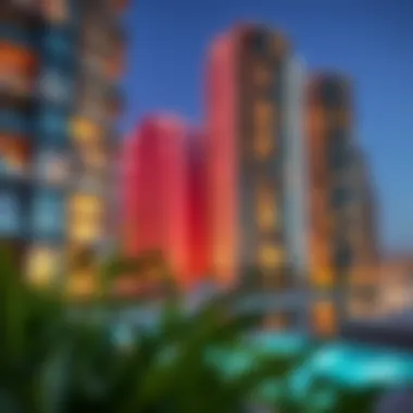 Contemporary Living Spaces Modern residential buildings in Dubai Marina, reflecting contemporary architecture and vibrant lifestyle.