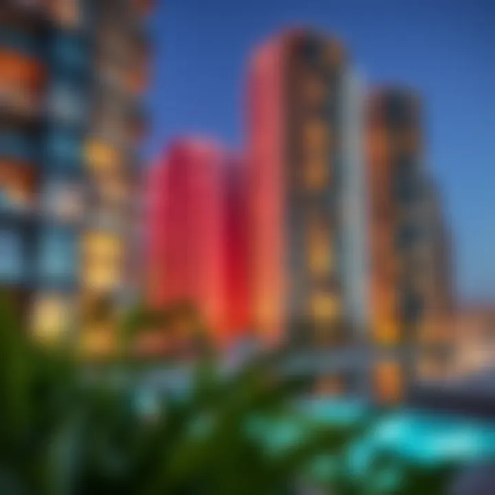 Contemporary Living Spaces Modern residential buildings in Dubai Marina, reflecting contemporary architecture and vibrant lifestyle.