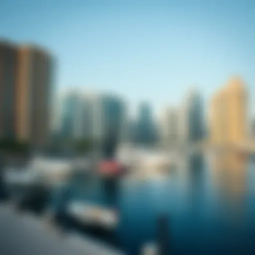 A stunning waterfront view of Dubai Marina showcasing luxurious apartments and yachts.