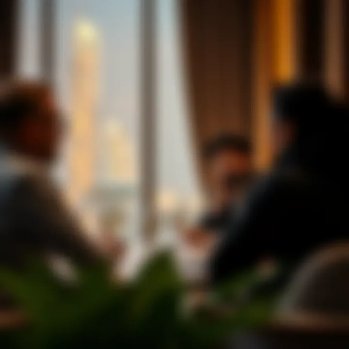 Investors discussing opportunities in Dubai's real estate market