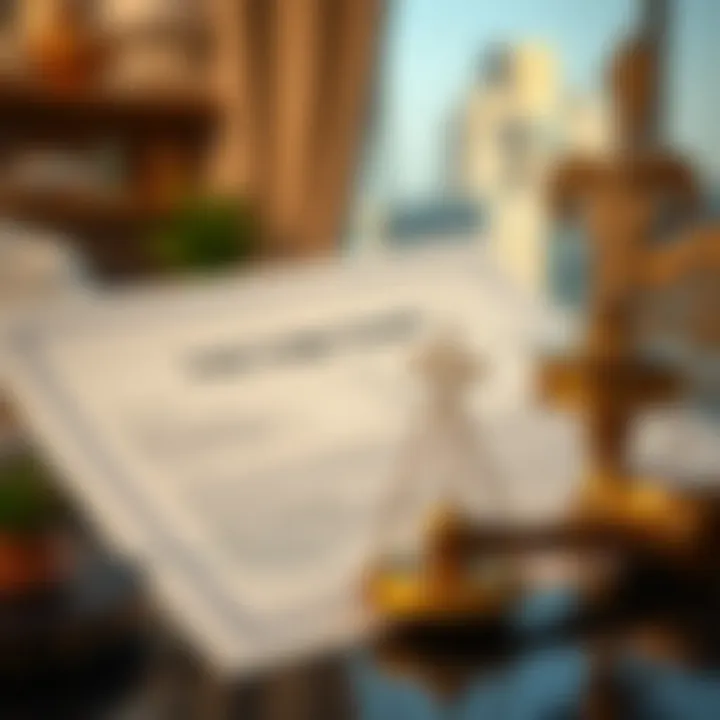 Legal documents representing freehold property ownership in Dubai