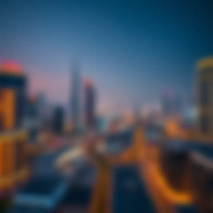 Overview of Dubai skyline with salon locations highlighted