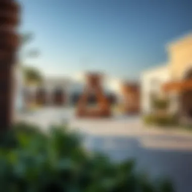 Local amenities in Mussafah 9 including parks and shopping areas