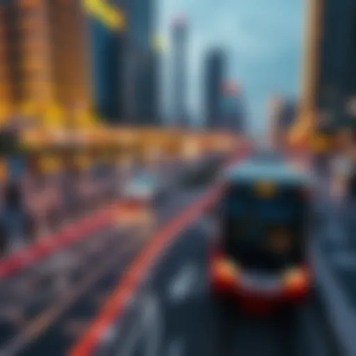 Detailed map of Dubai's tram routes showcasing connectivity