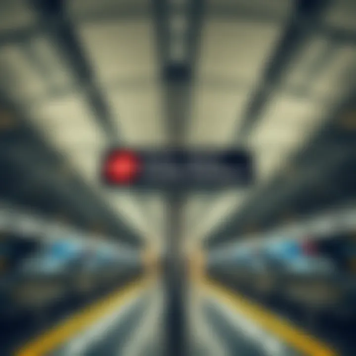 Directional signage inside a metro station