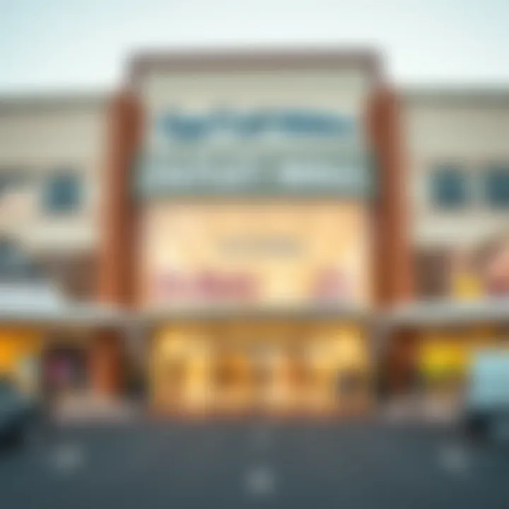 A panoramic view of the Dubai Outlet Mall entrance