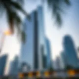 Nobles Tower's striking facade reflecting the skyline