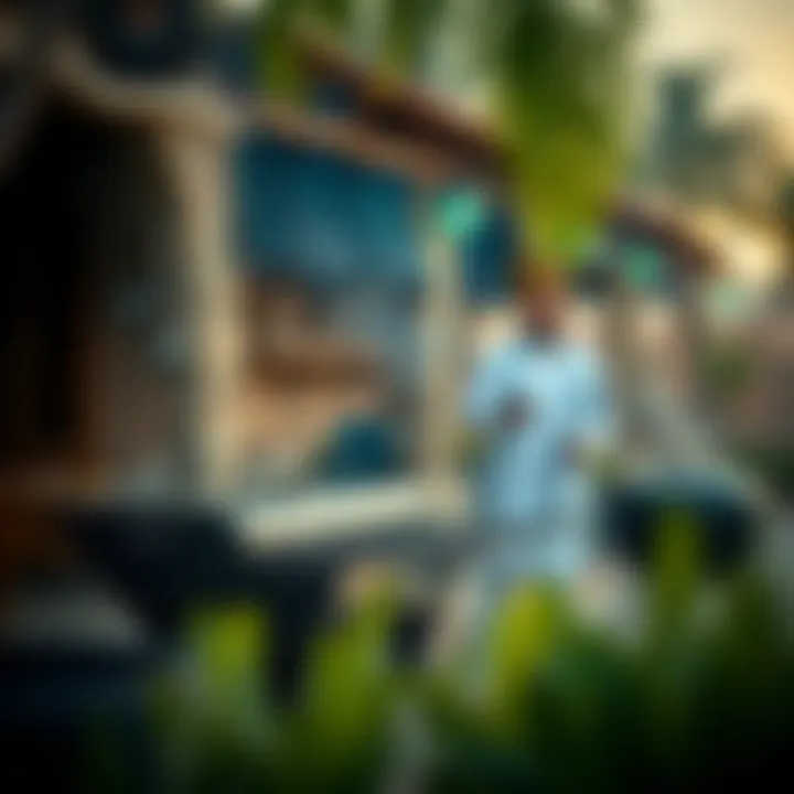 Unique Traditional Barbecue Setup Traditional barbecue grill set up in a unique location